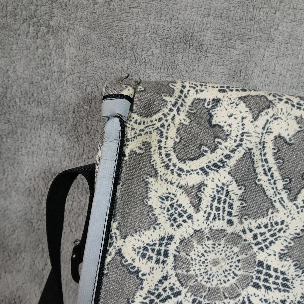 Timbuk2 Y2K Messenger Bag Gray White Lace Print Commuter Bike